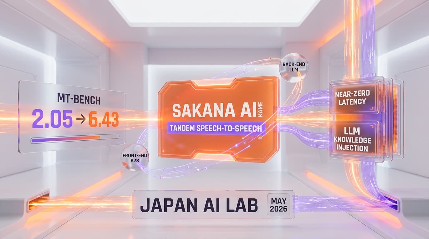 Sakana AI KAME: The Tandem Architecture That Gives Speech-to-Speech the Brain of an LLM (May 2026)